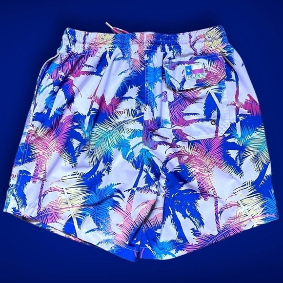 Tyler’s Men’s Pastel Tropical Print Adult Swim Trunks - Size L - Picture 2 of 7